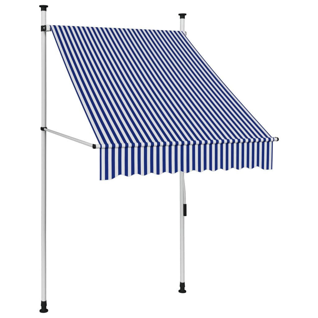 Blue and White Stripes Retractable Awning L76804