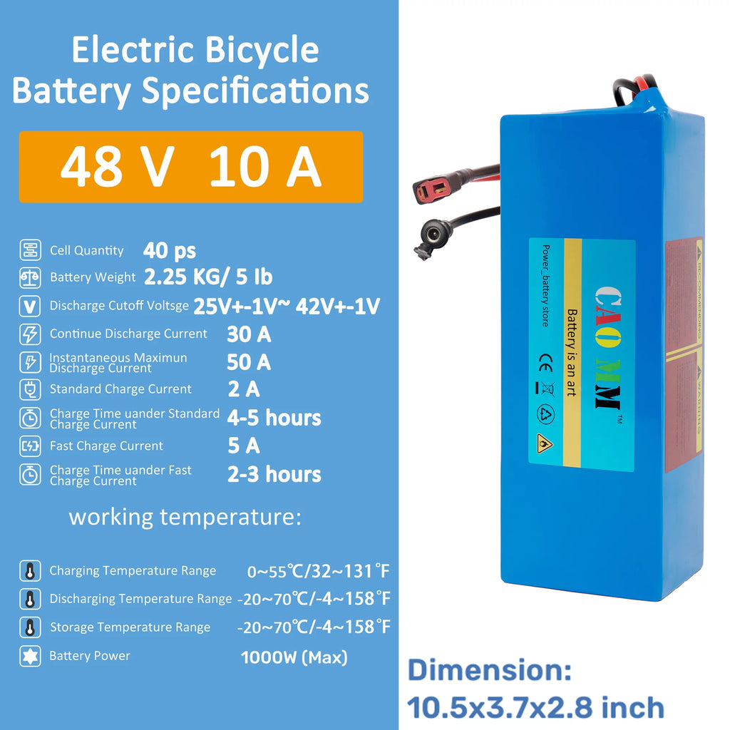 48V 8Ah Lithium Ebike Battery with Charger H2680