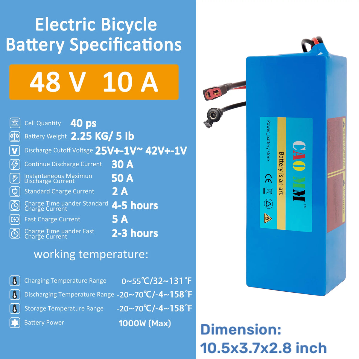 48V 8Ah Lithium Ebike Battery with Charger H2680