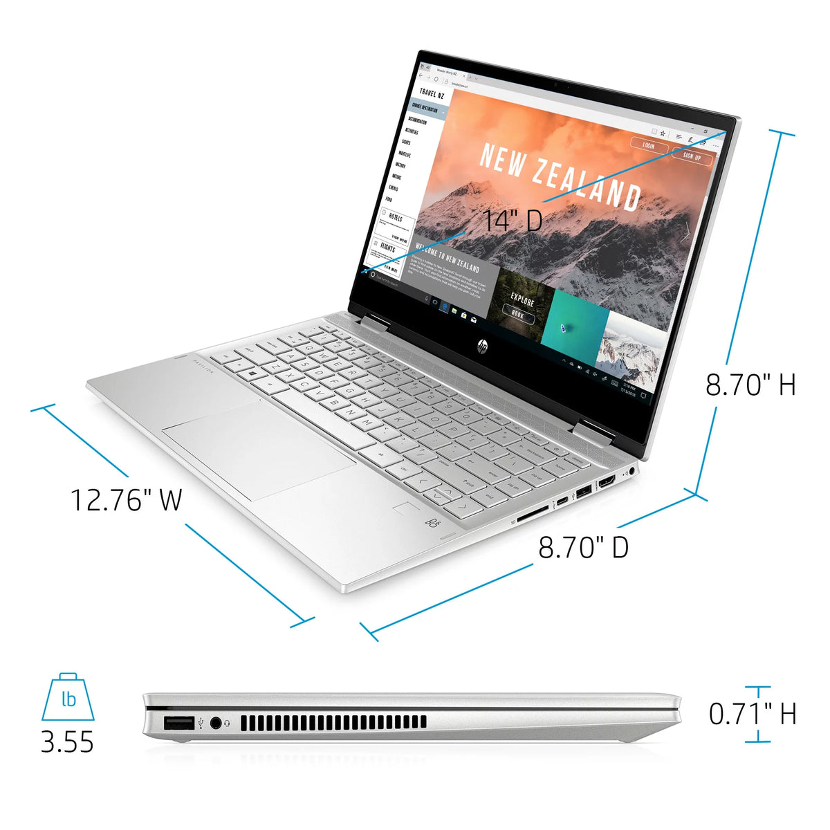 14" FHD Touch x360 Intel Core i5 8GB RAM 256GB SSD Silver Windows 10 V71923
