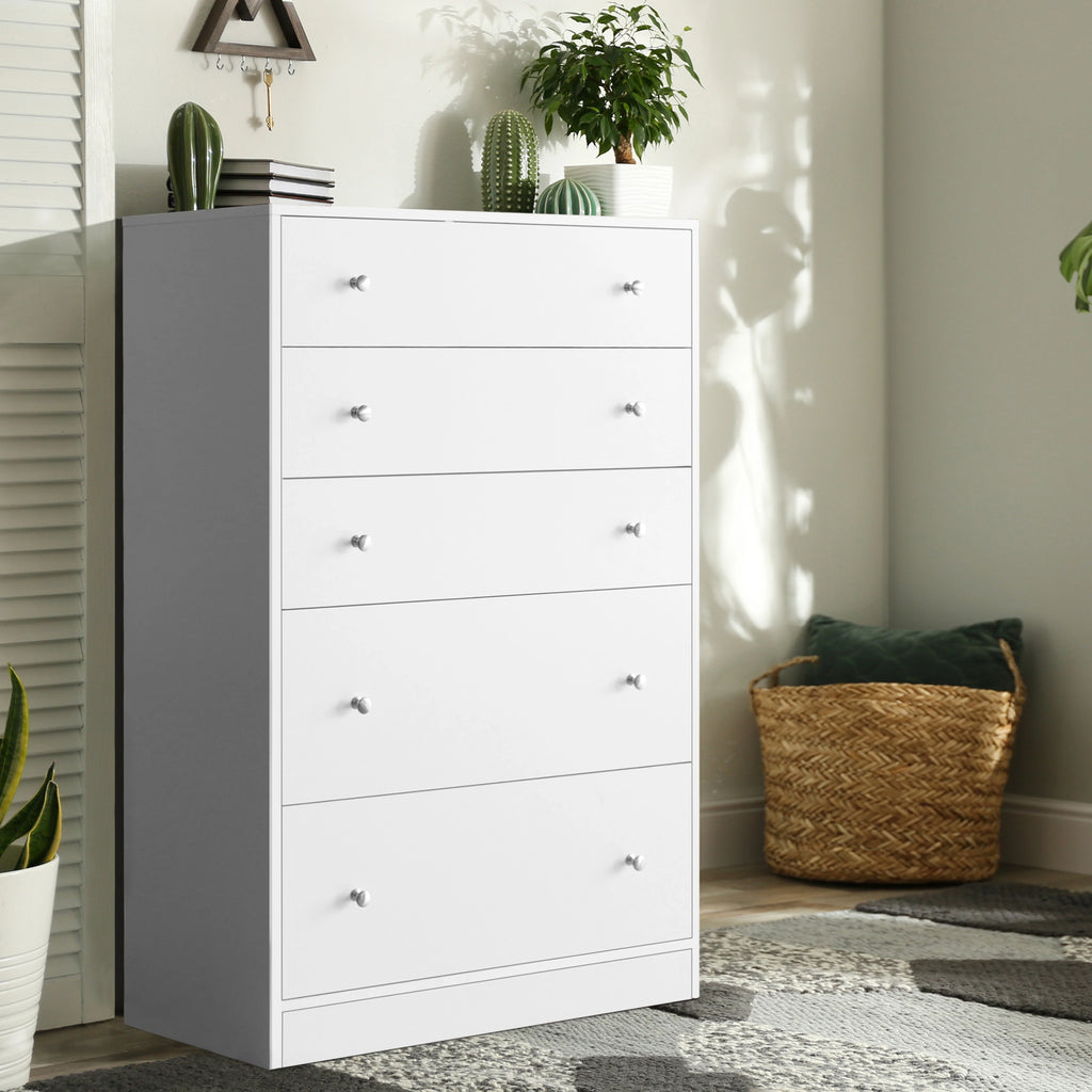 White 5 Drawer Dresser E616847