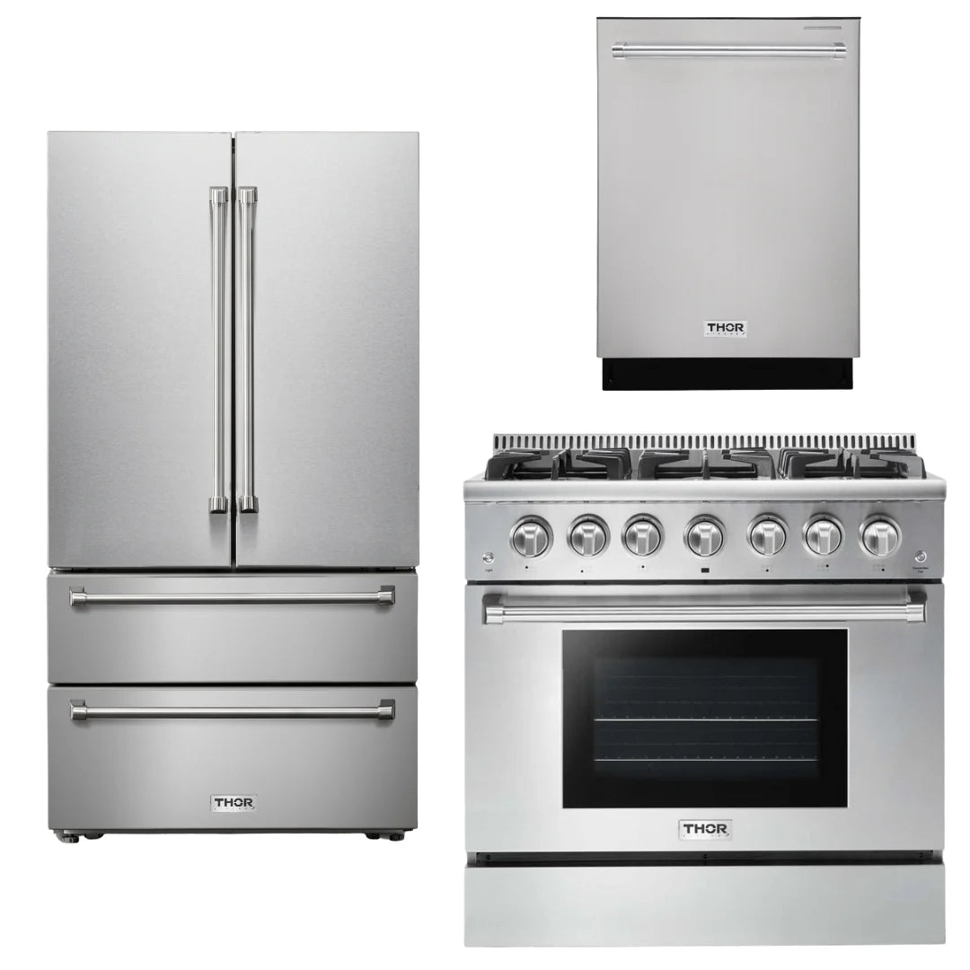 36 Propane Gas Range, Refrigerator, Dishwasher H119252