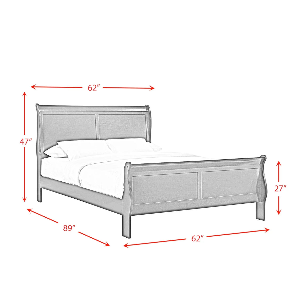 Queen Panel 3PC Bedroom Set in Black F6739