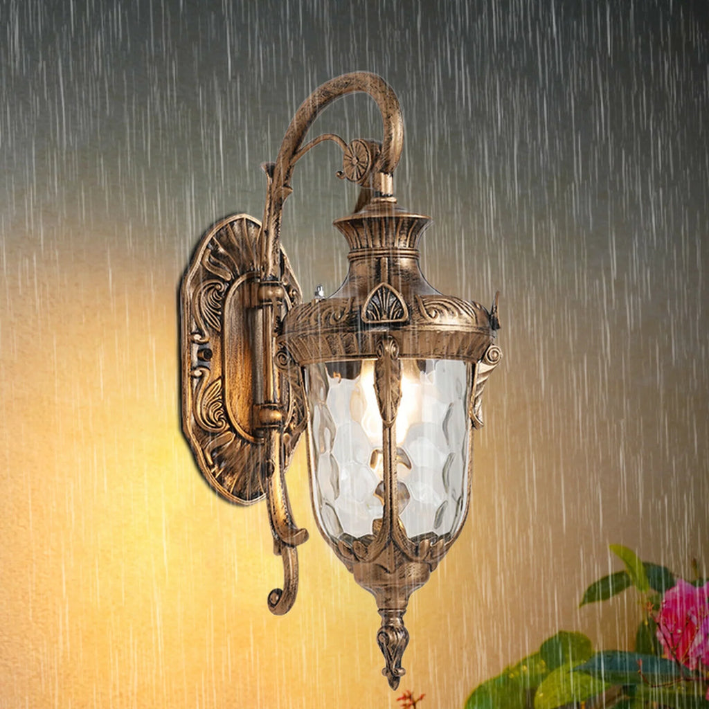 Antique Wall Light Lantern Sconce Glass Lampshade U70431