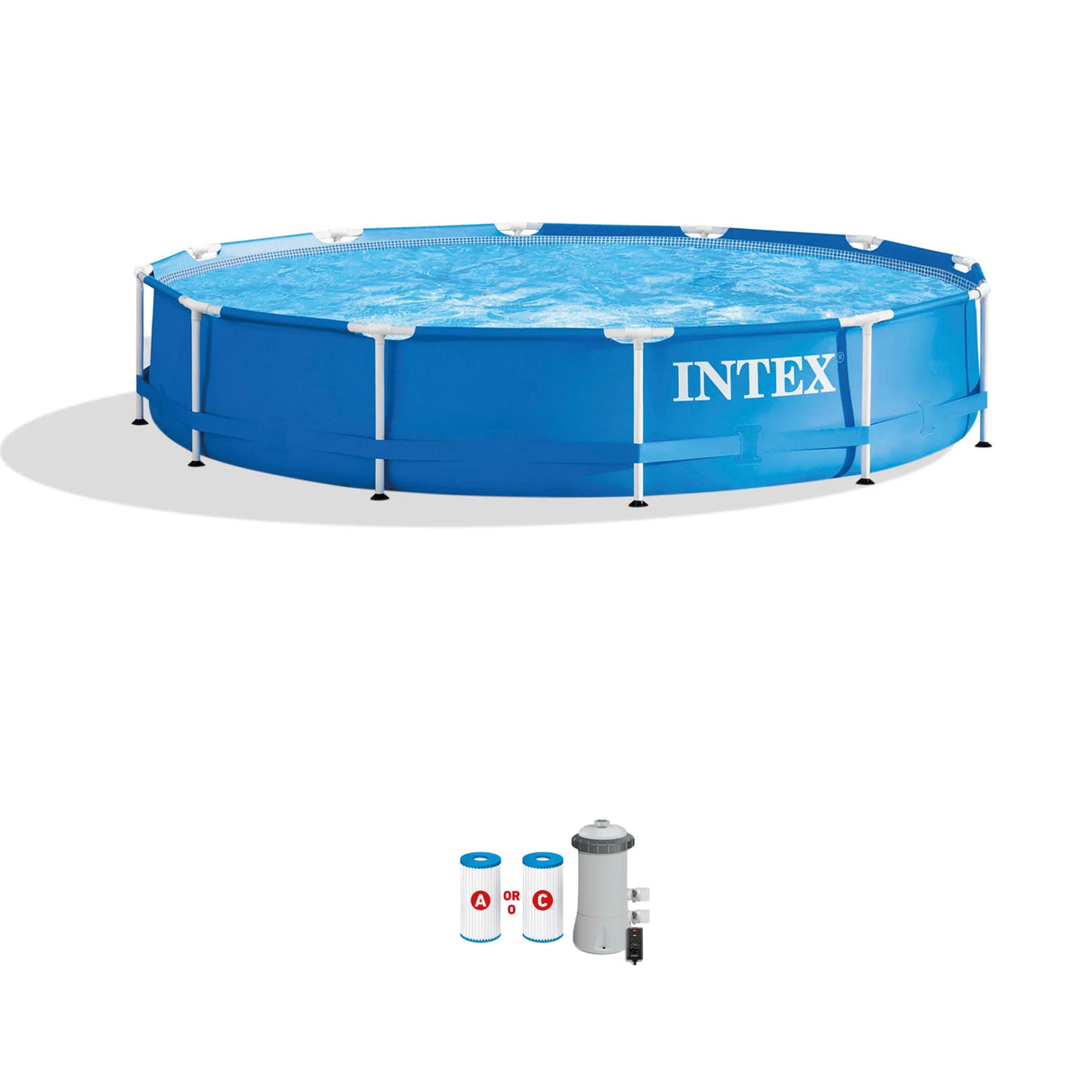 12' x 30 Metal Frame Round Above Ground Swimming Pool Y690