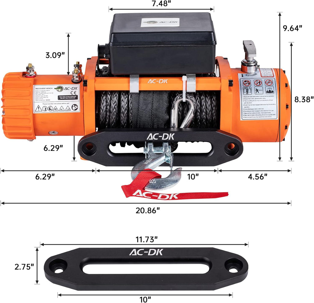 13000 lb 12V Electric Winch Kit with 85ft Synthetic Rope V860