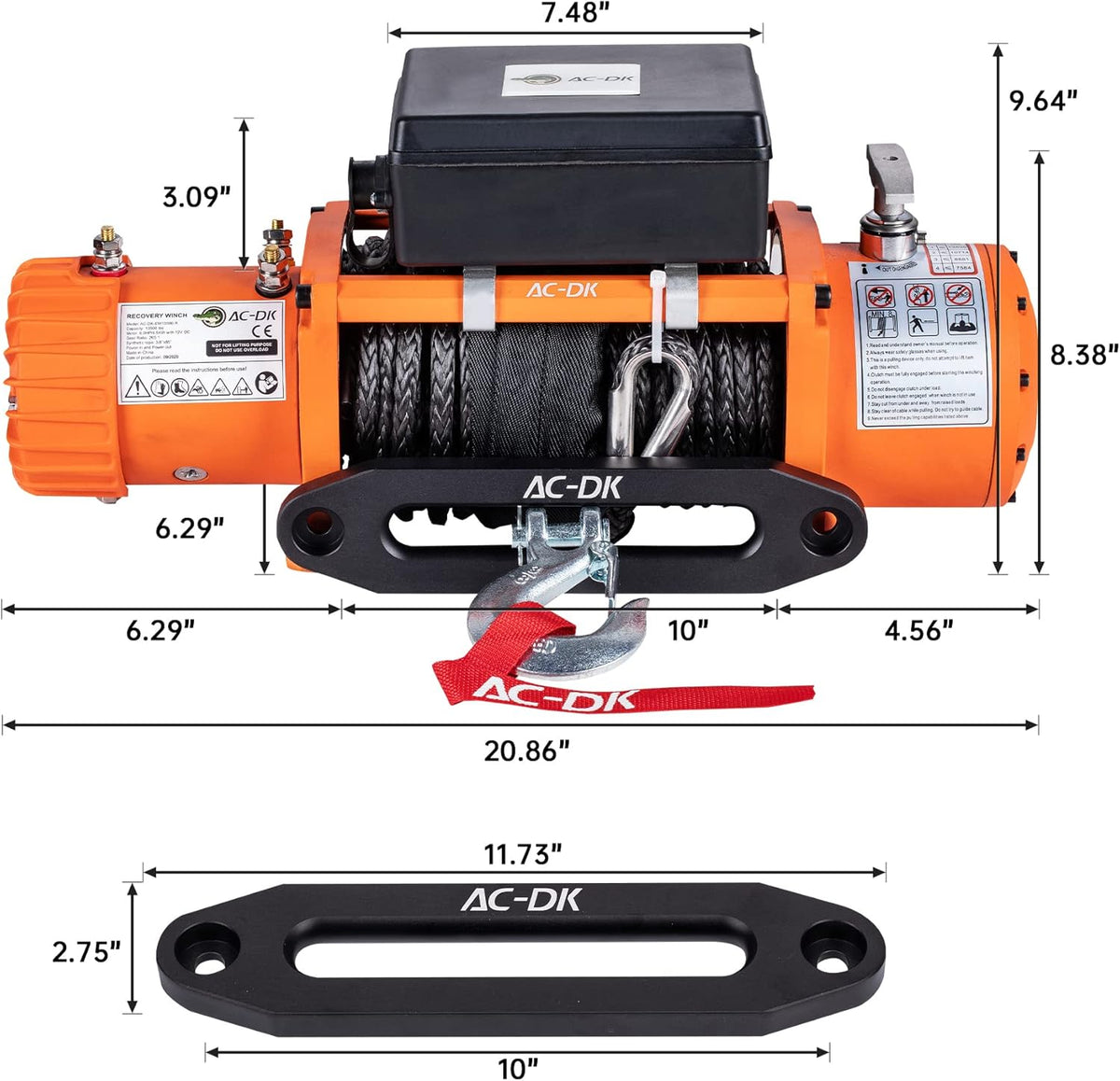 13000 lb 12V Electric Winch Kit with 85ft Synthetic Rope V860