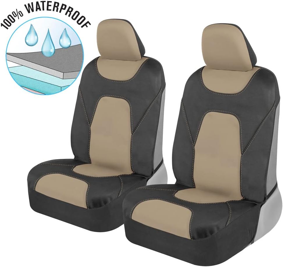 Pink Two-Tone Waterproof Neoprene Car Seat Covers Set of 2 Q823110