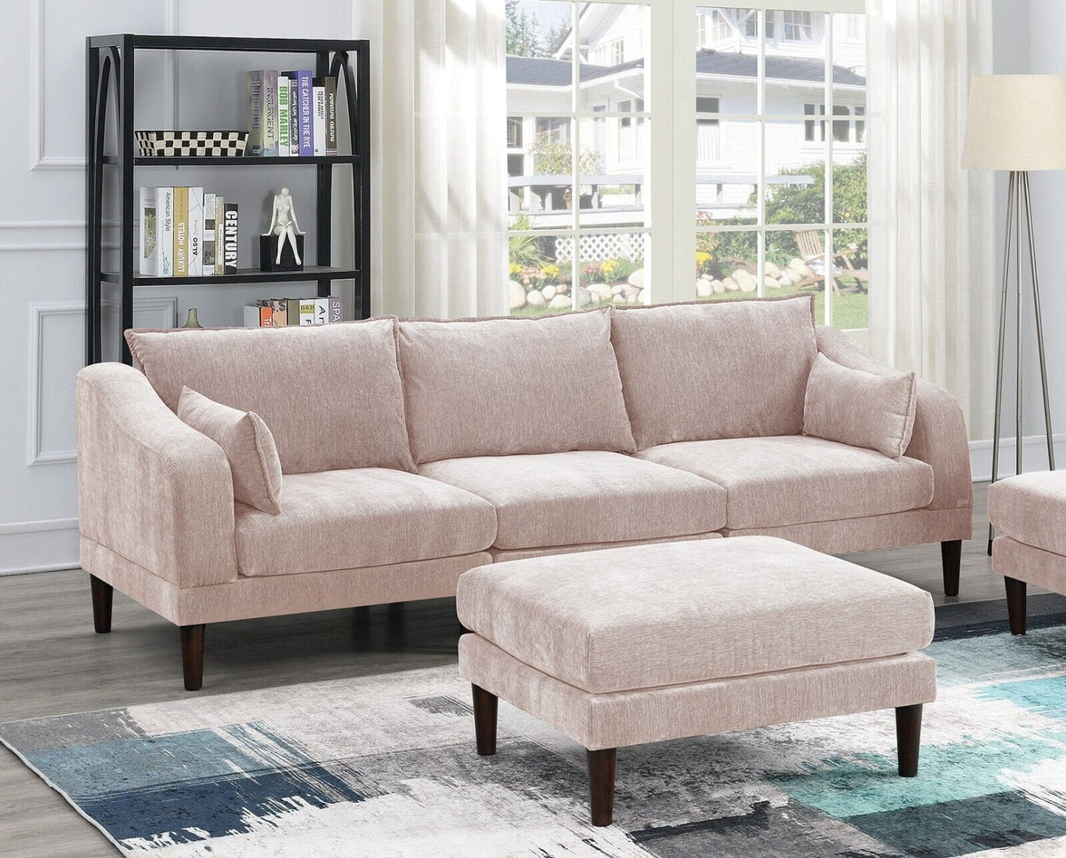 5pc Modular Sofa Set with Armless Chair Corner Wedge Ottoman J4902