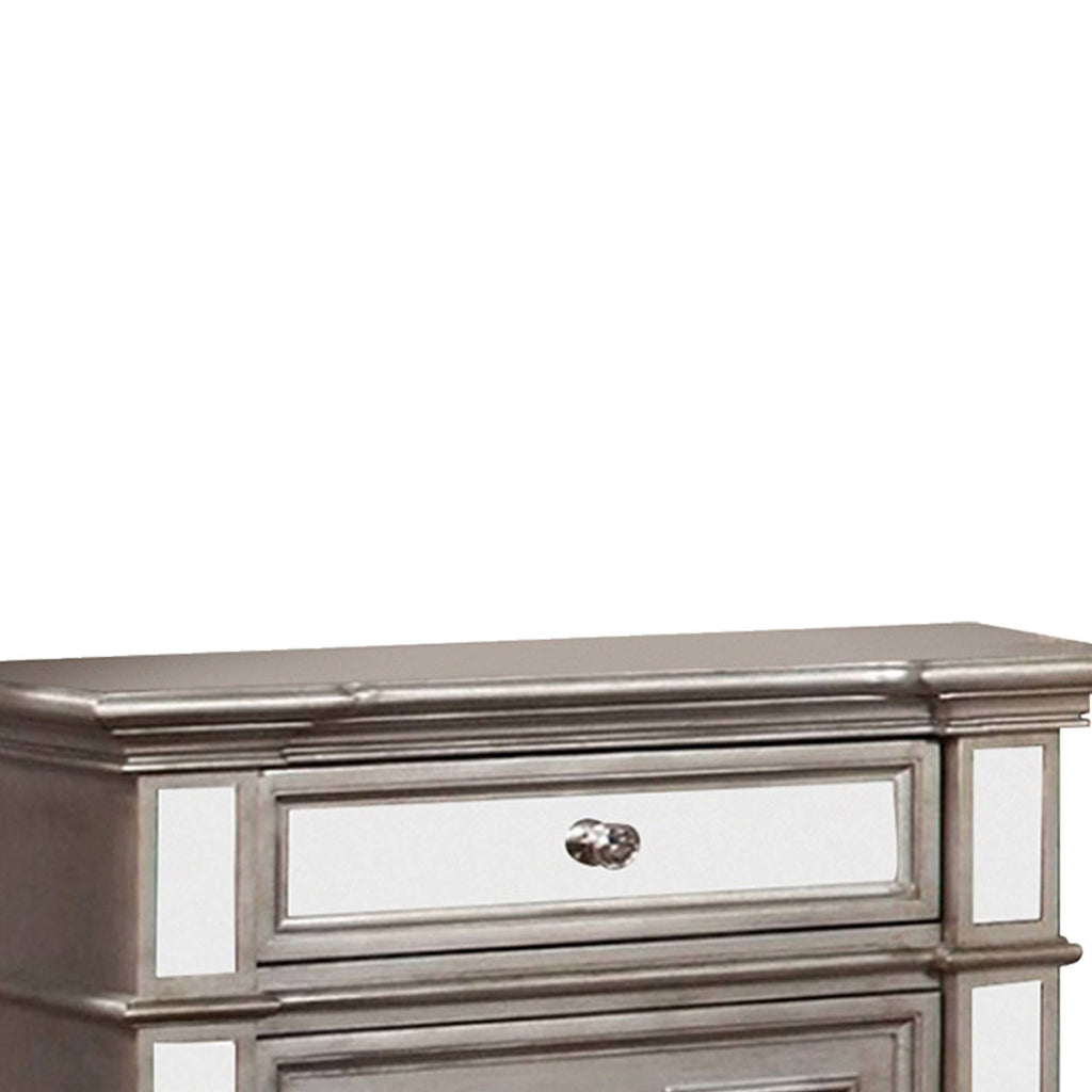 Silver Contemporary Night Stand S485695