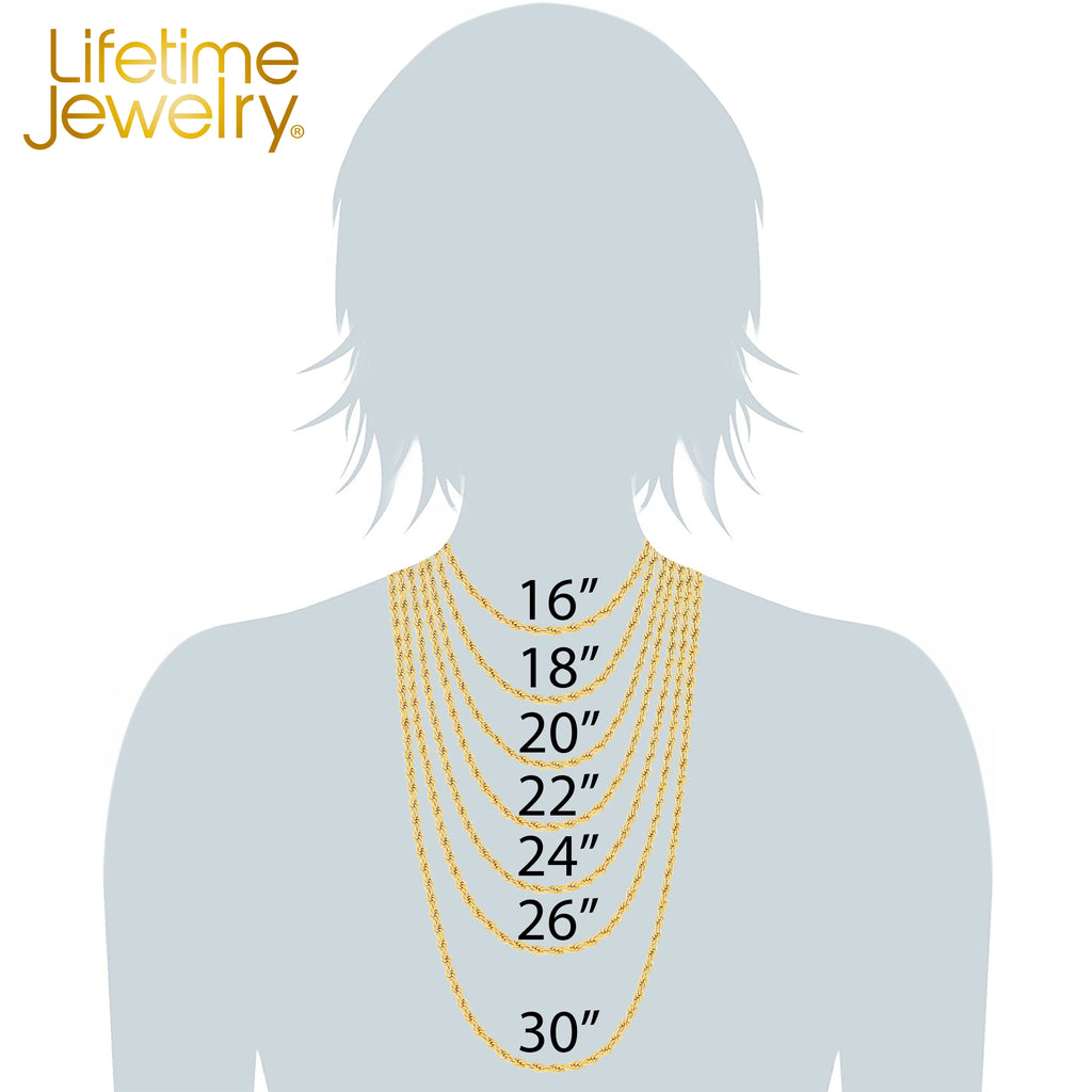 3mm Rope Chain Necklace 24k Real Gold Plated R813