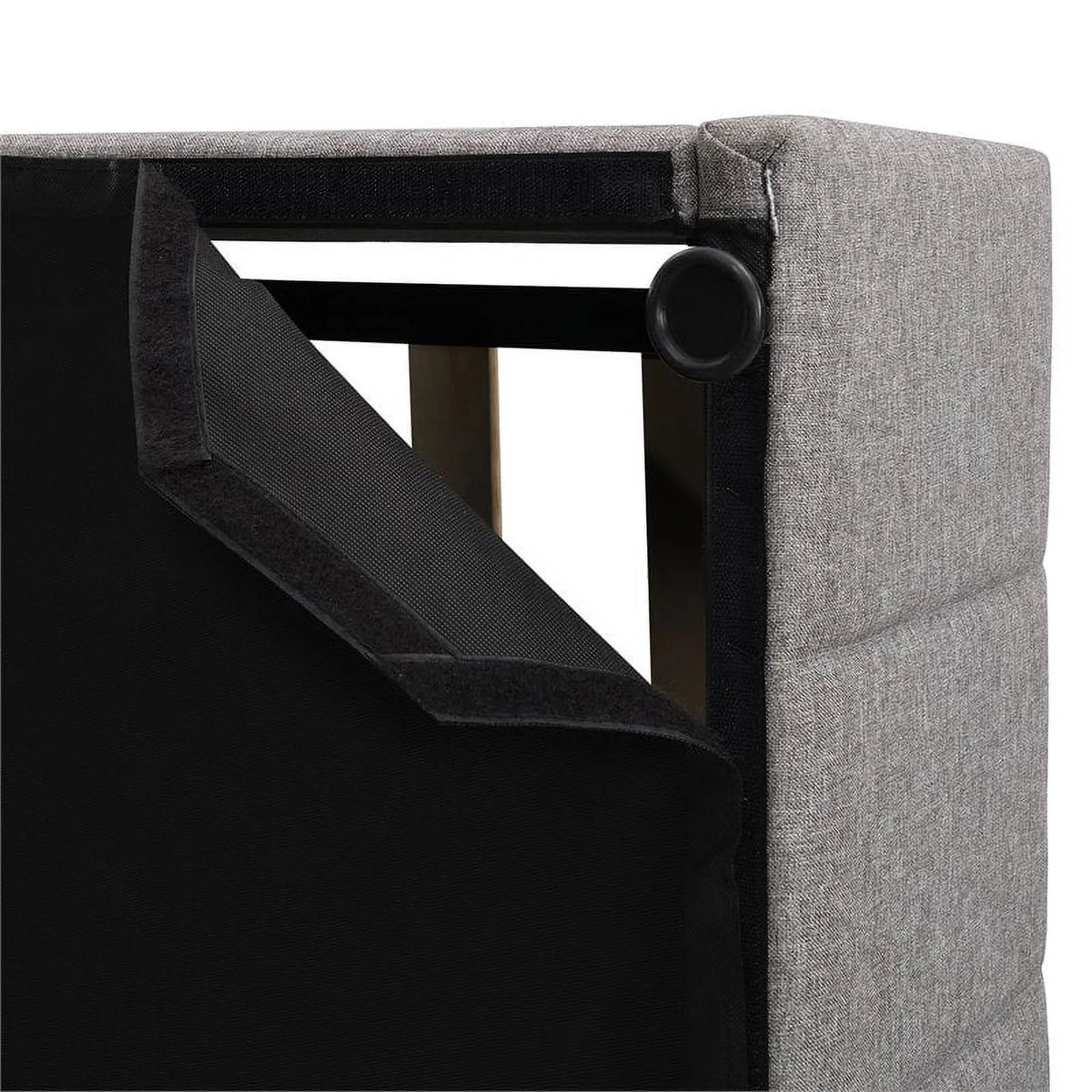 Twin Wood Platform Bed with Fabric Upholstery in Gray T799686