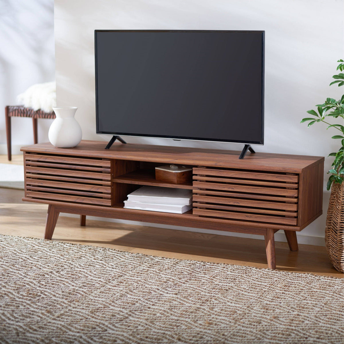 Walnut 2-Shelf Media Stand J752078
