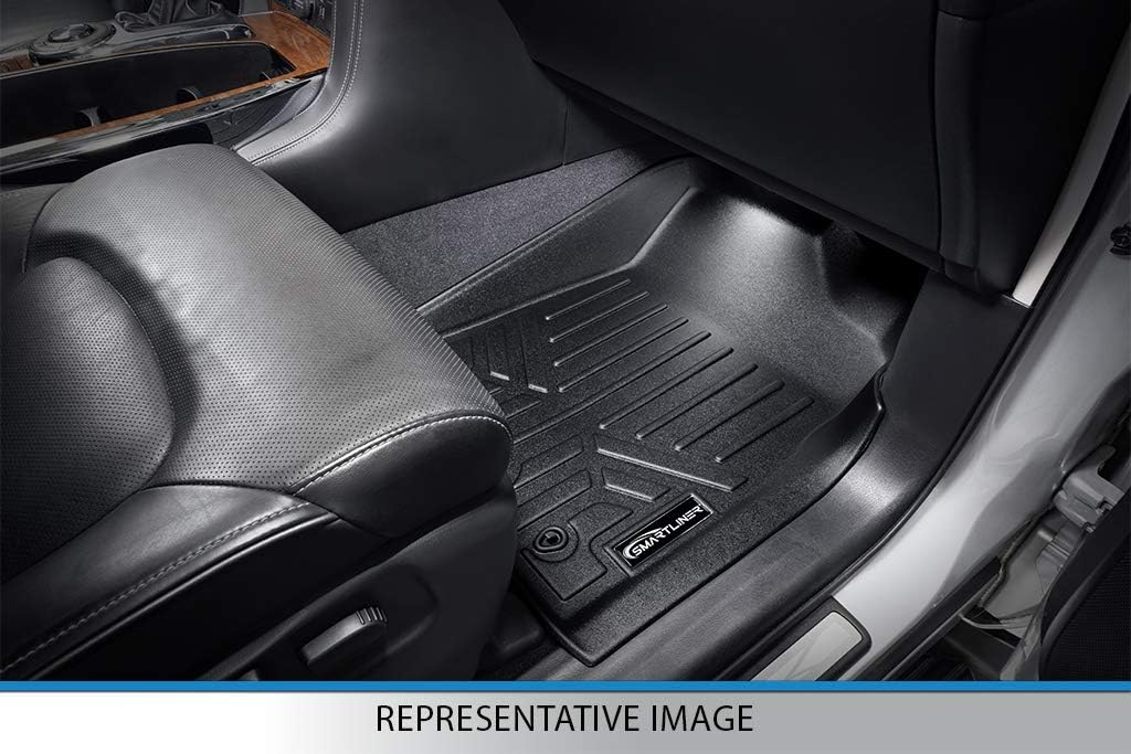 Black Custom Fit Floor Mats 2 Rows and Cargo Liner Trunk Set W673128