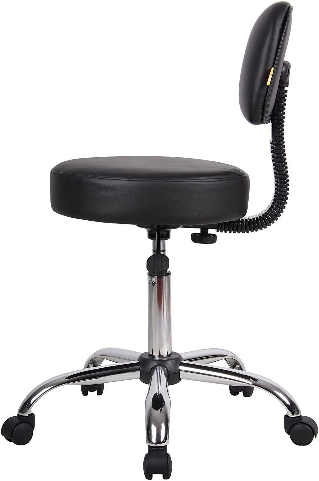 Black Vinyl Stool with Back Cushion G168211