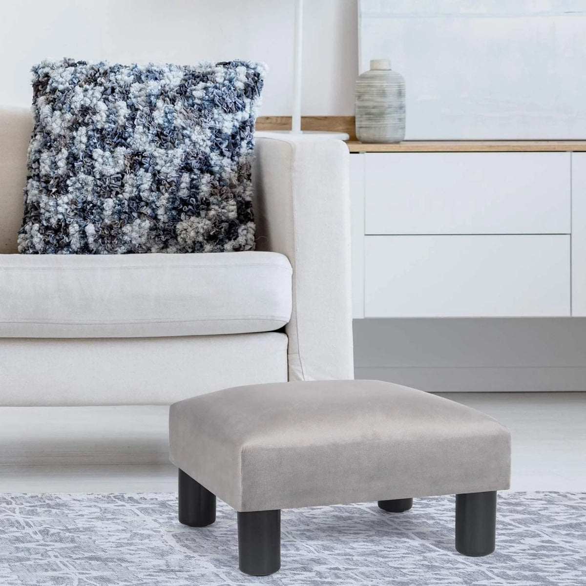 Velvet Ottoman Footstool B9842