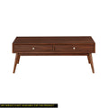 1 Pc Brown Wood Coffee Table with 2 Drawers G5375