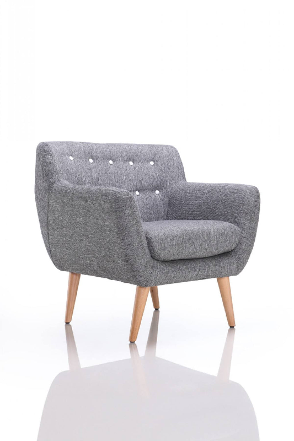 Grey and White Fabric Accent Chair G38784