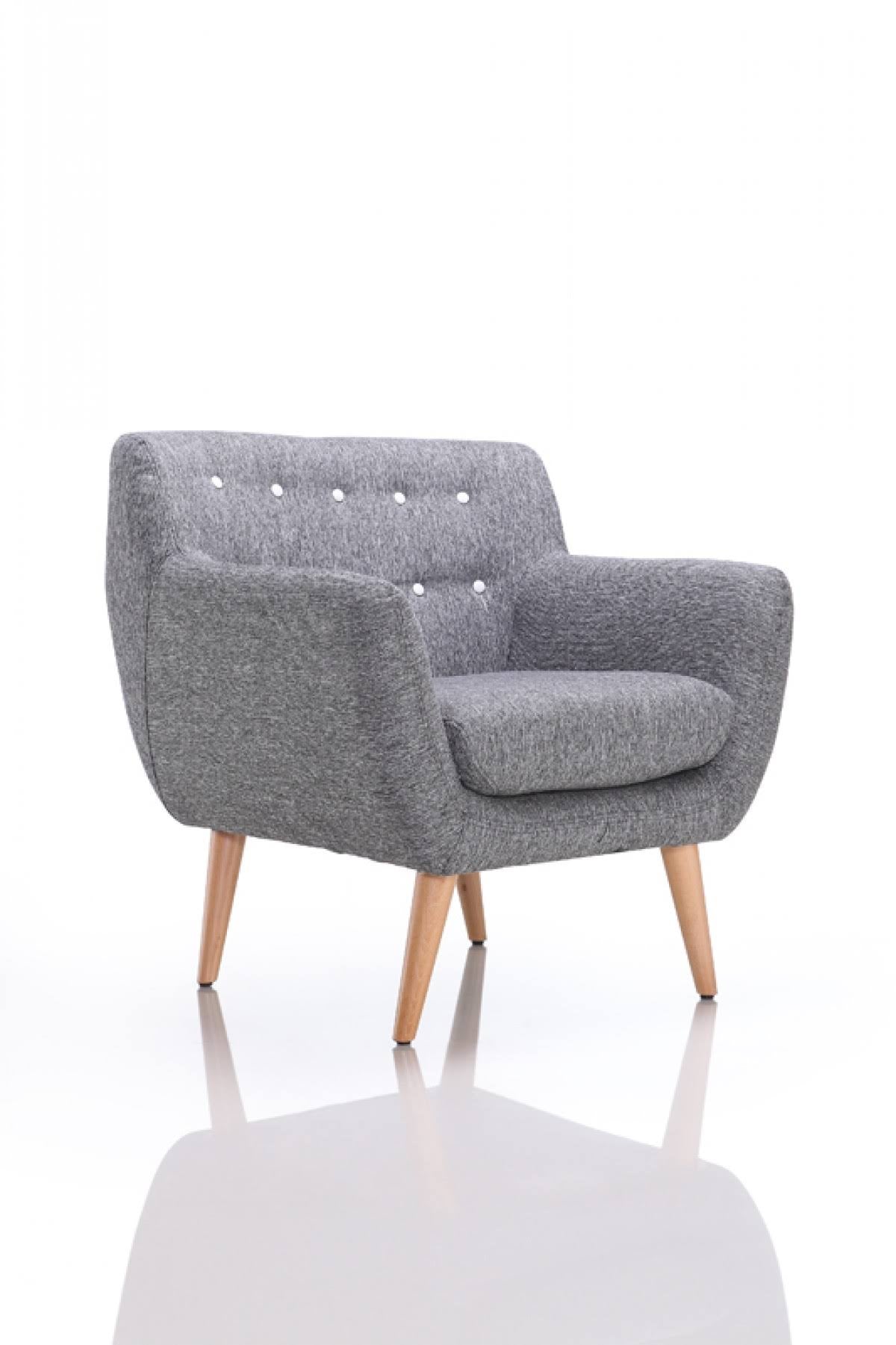 Grey and White Fabric Accent Chair G38784