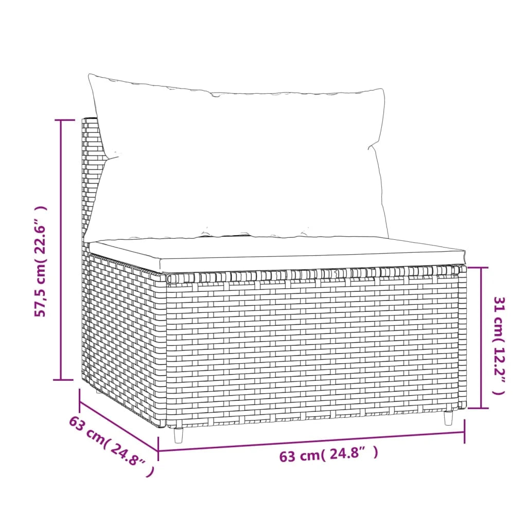Brown Poly Rattan Patio Sofa with Cushions Z2259