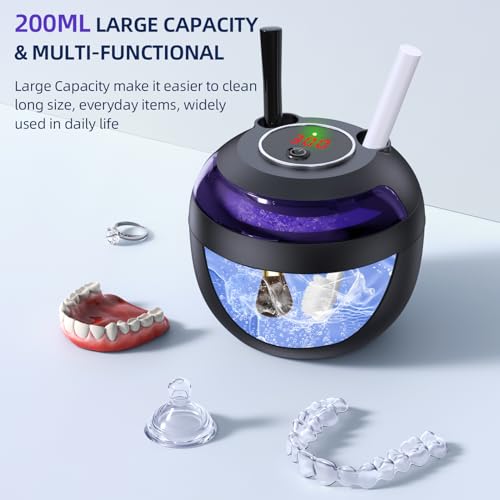 Ultrasonic Retainer Cleaner with 200ML Capacity, 45kHz, 4 Modes X16182