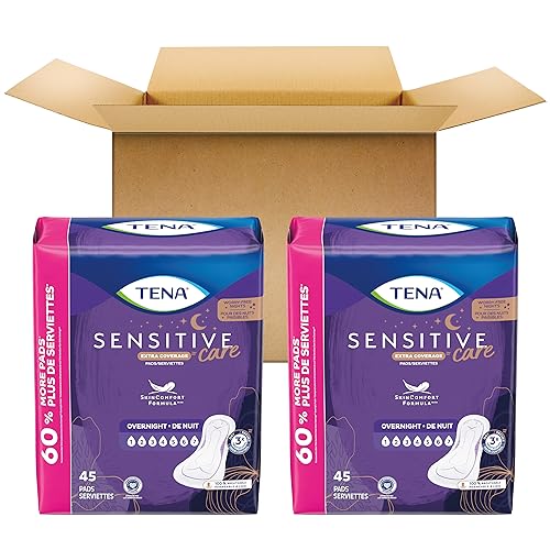 Incontinence Pads, Overnight Absorbency, Extra Coverage - 135 Count Y170459