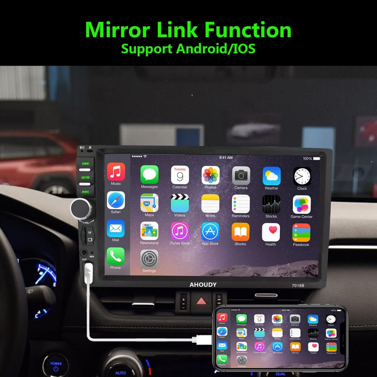 Double Din Car Stereo with Bluetooth and Backup Camera Q658
