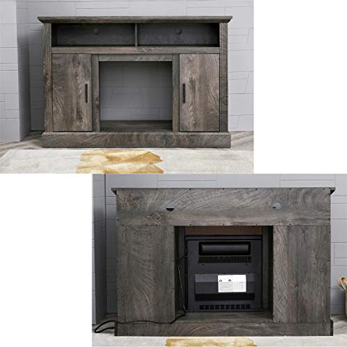 Electric Fireplace TV Stand Entertainment Center Corner Fire Place Heaters Tv Console for TVs up to 42" Wide, Rustic S9446
