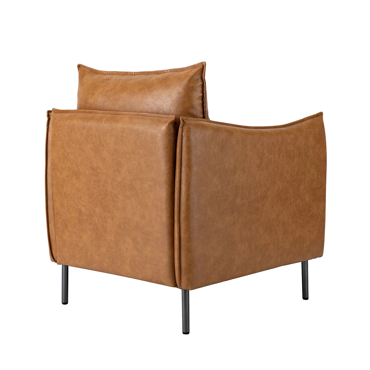 Vegan Leather Upholstered Accent Chair with Metal Legs V93837