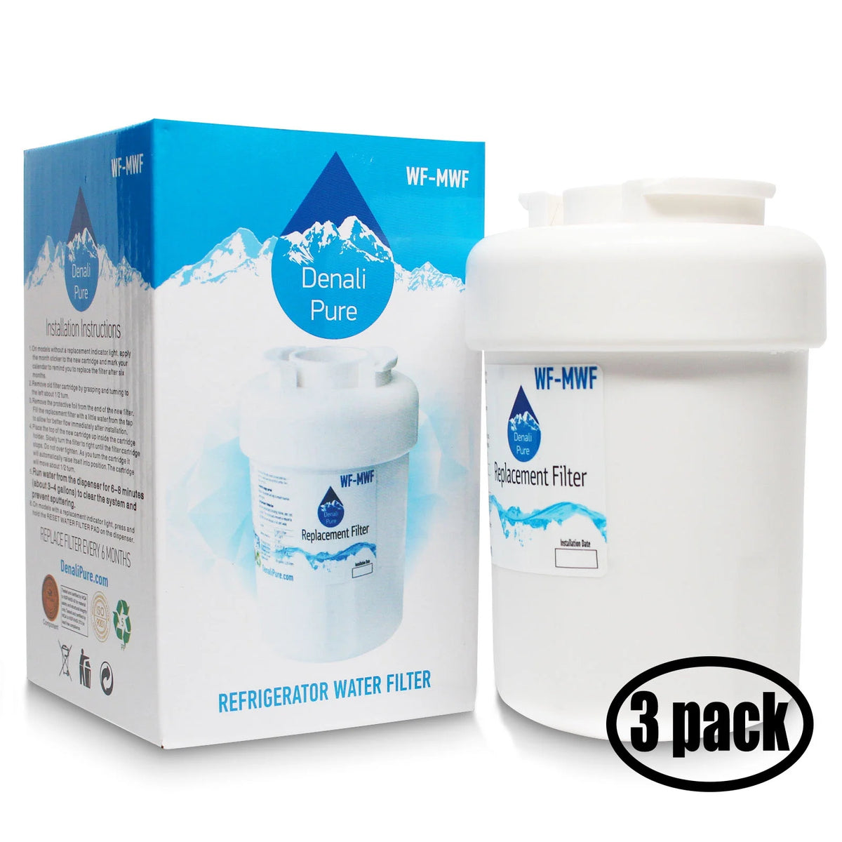 3-Pack Replacement Refrigerator Water Filter H2017