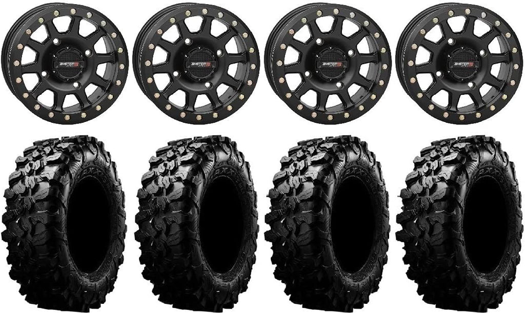9 Items: Black 15 Wheels 31 Tires with Lug Kit Y832