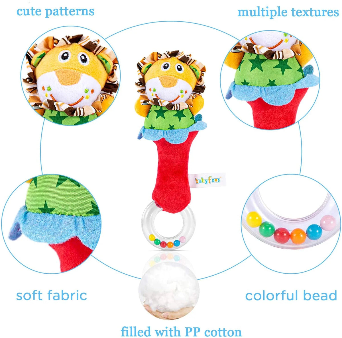6 Pcs Baby Soft Rattle and Socks Toys Set N8848