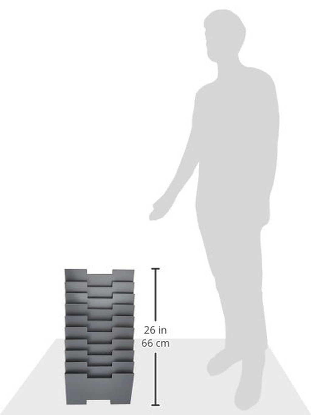 Gray Wall Mount Steel Vertical File Organizer 10 Sectional Modular A4349