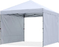 10ft x 10ft Pop up Canopy Tent with 2 Side Walls, White N751650