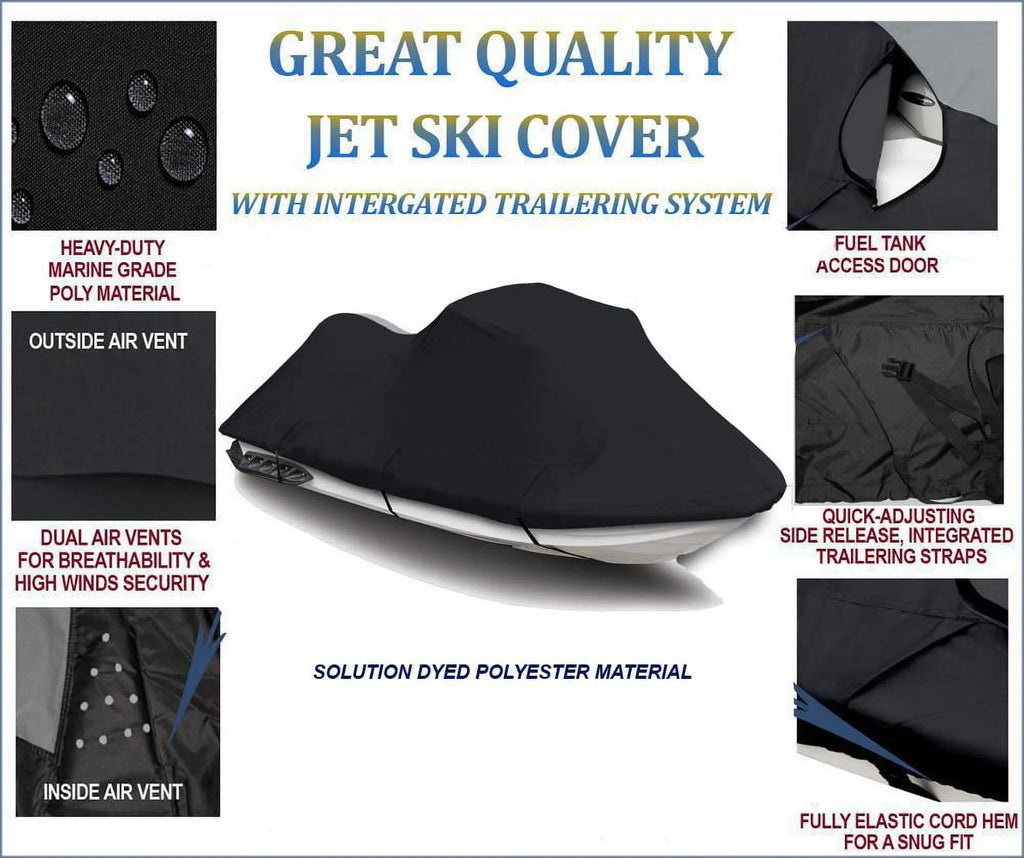 Black Jet Ski Cover 2 Seater B7654