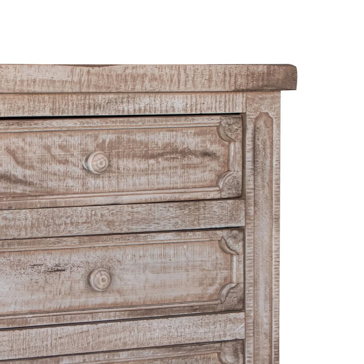 31 Inch Mango Wood 3 Drawer Nightstand U67922