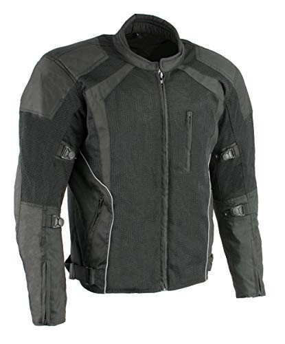 Black Armored Mesh Motorcycle Jacket Q20422