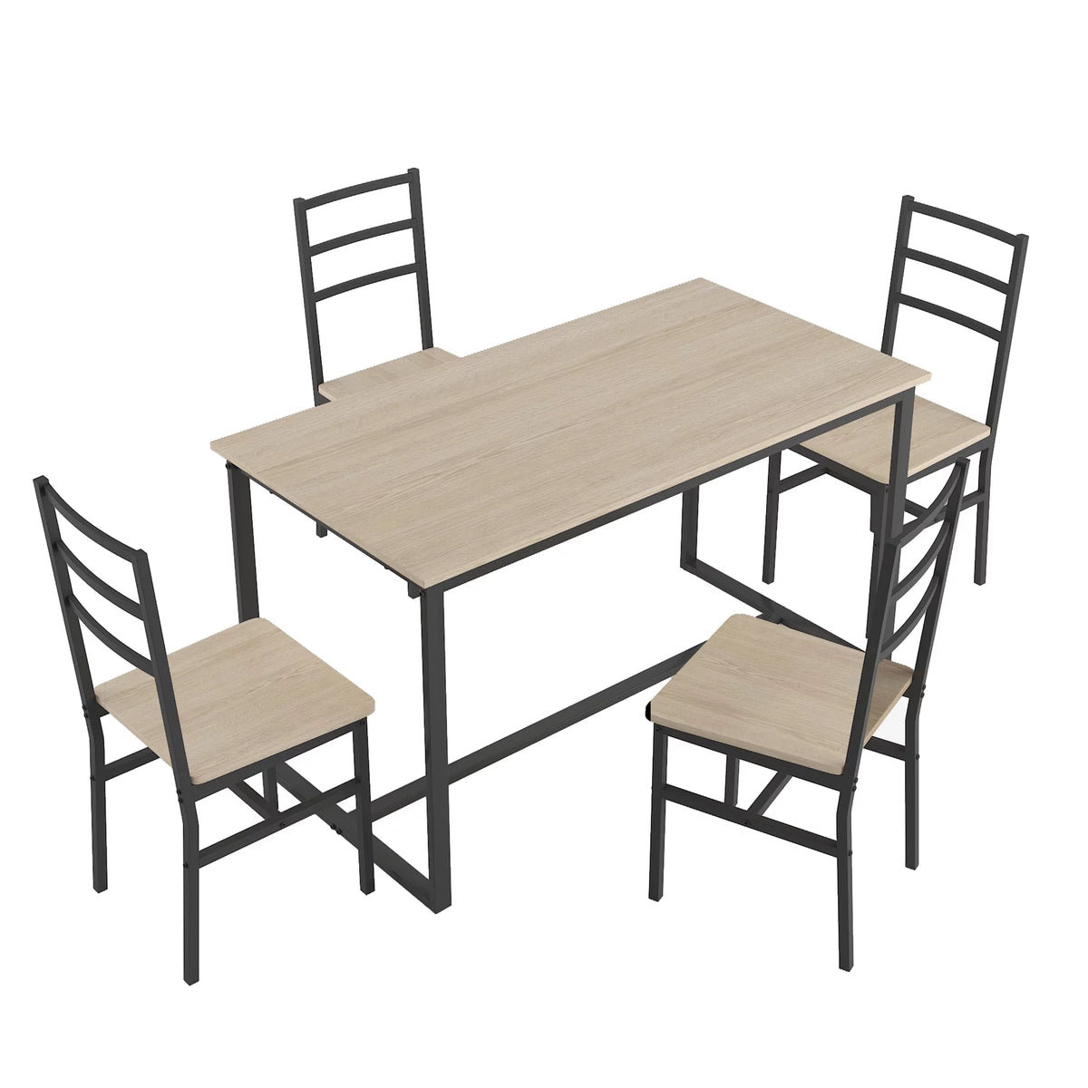 5 Piece Wooden Dining Table Set with 4 Chairs D614