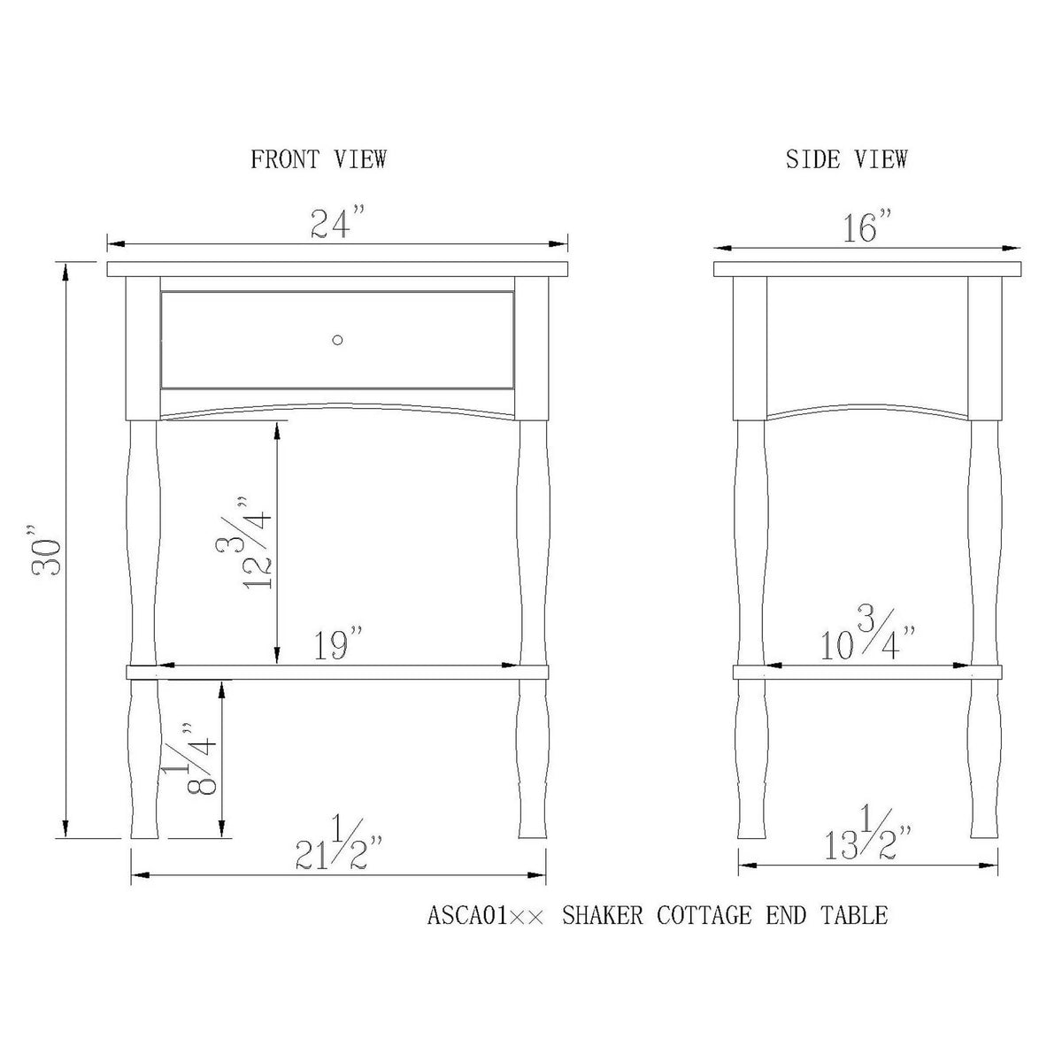 Shaker Cottage End Table D180064