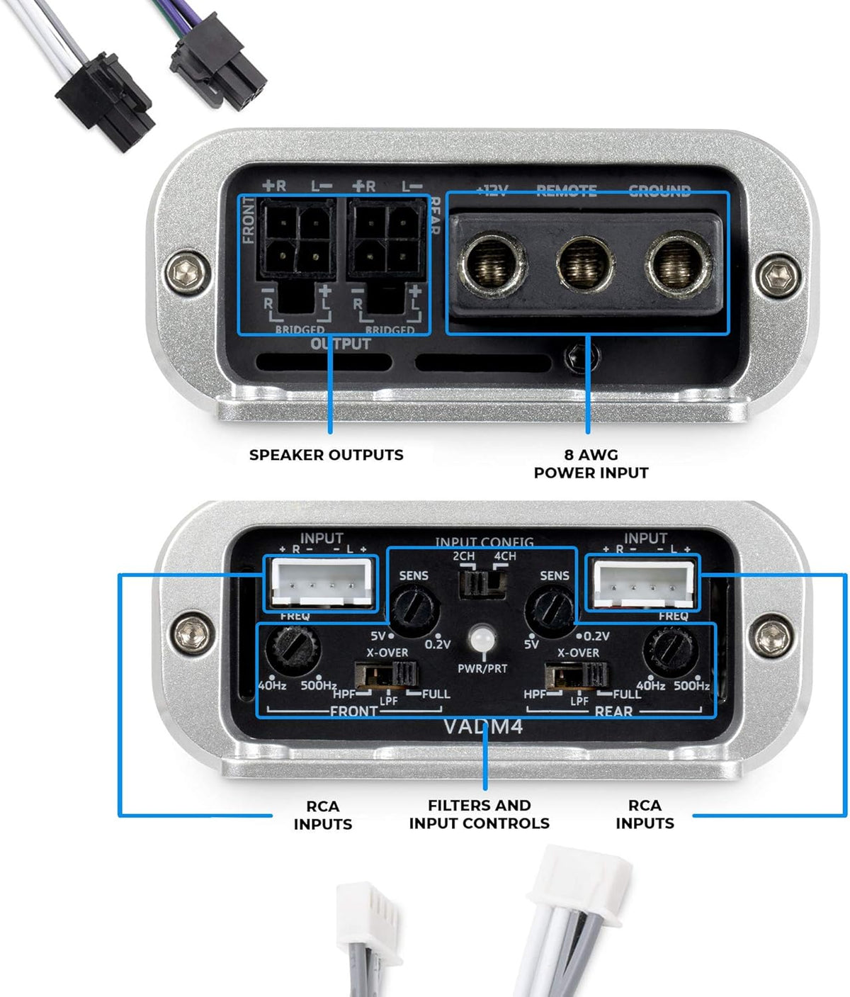 400W RMS Full Range Class D 4-Channel Compact Micro Amplifier Z4534