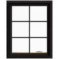 Black Clad Wood Right-Handed Casement Window with Colonial Grids O56595