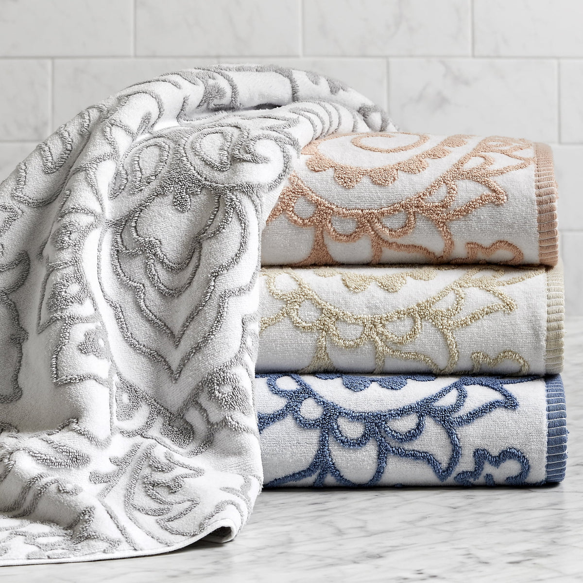 6 Piece Heathered Towel Set T264