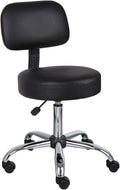 Black Vinyl Stool with Back Cushion G168211