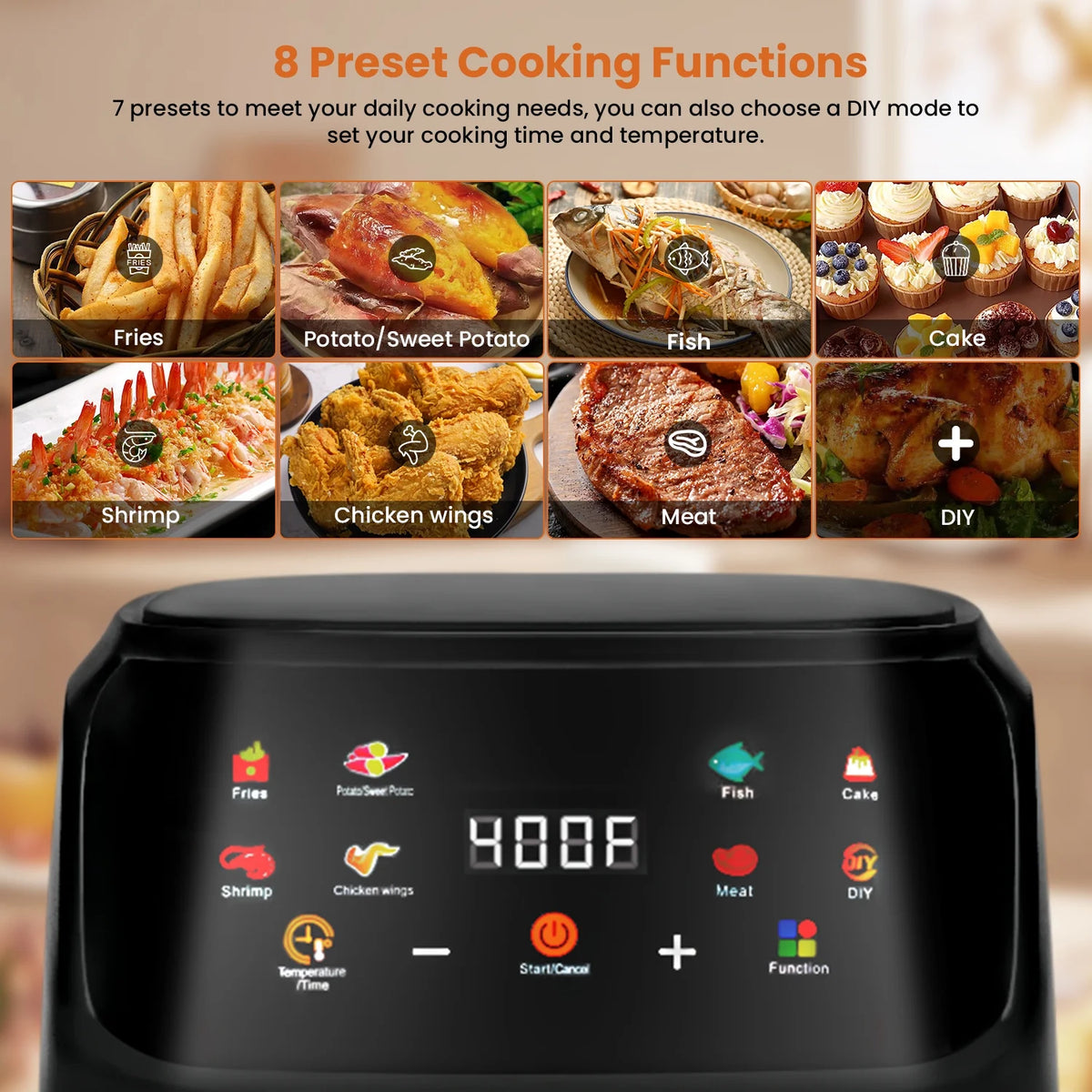 White 7.5QT 8-in-1 Digital Air Fryer C735160