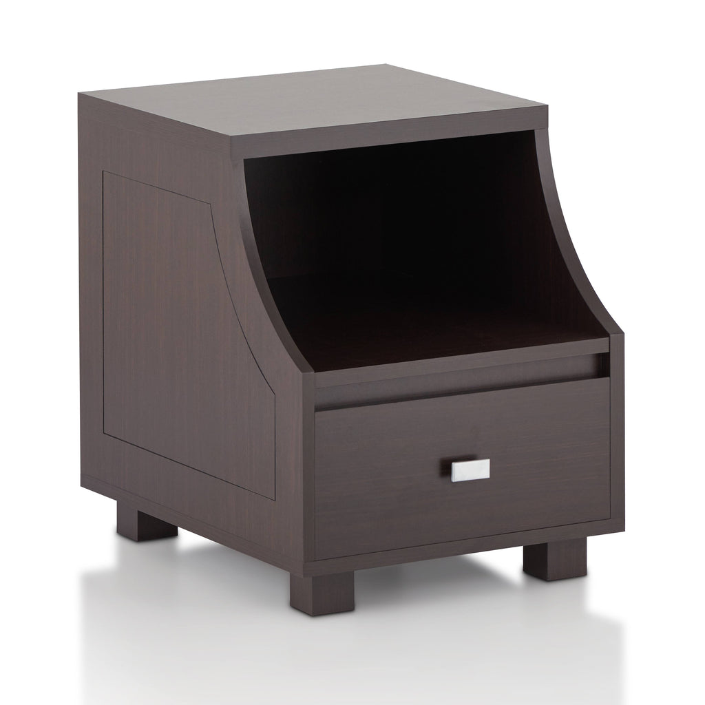 Modern Walnut 1-Drawer Storage End Table N85110