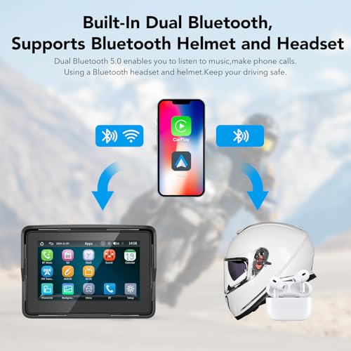 5" Motorcycle GPS Navigation System with Touchscreen J601035