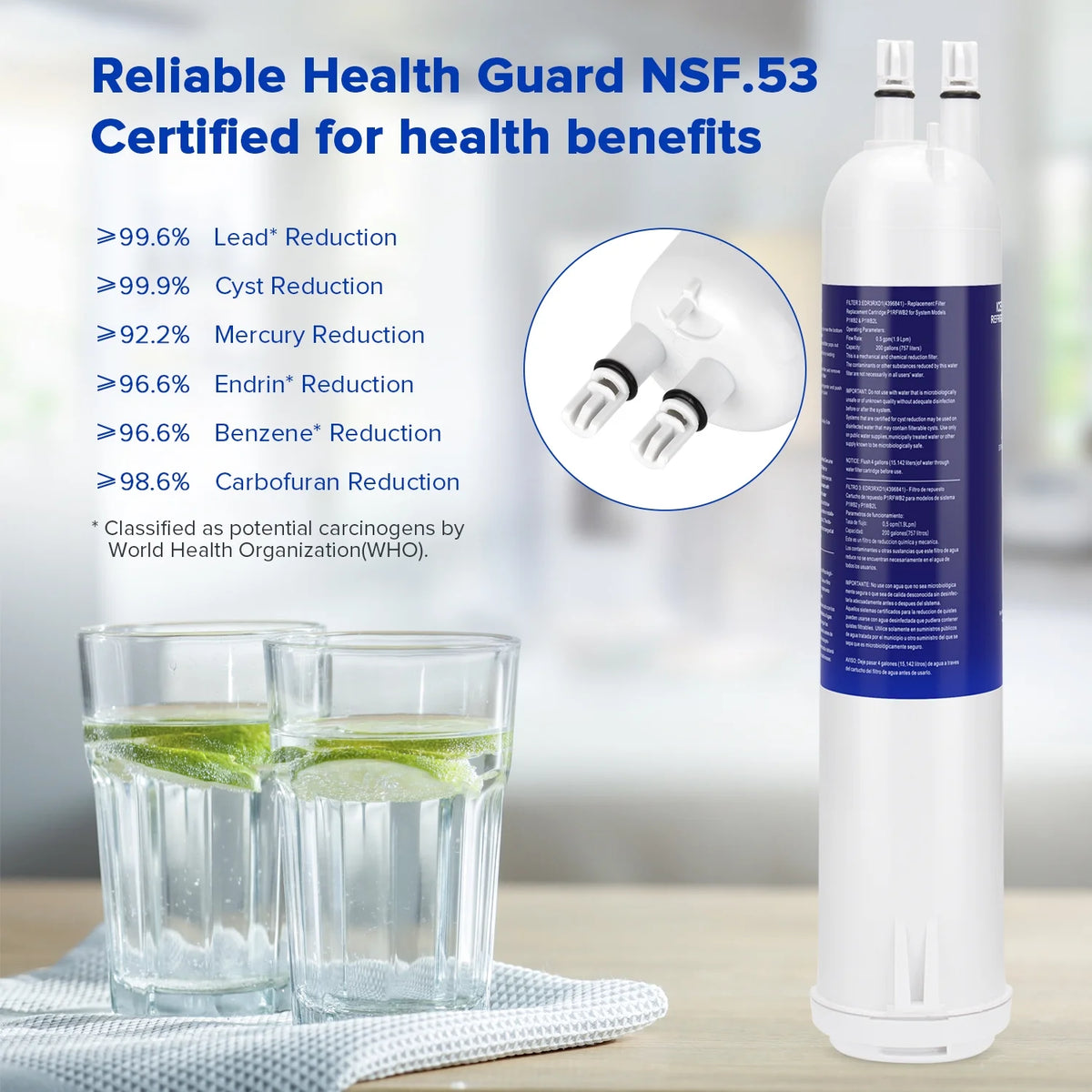 3-Pack Water Filter 3 for Whirlpool Refrigerator K841225