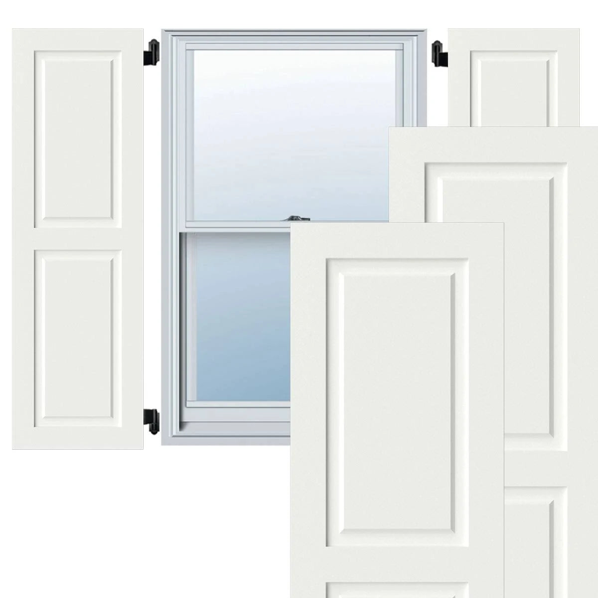 18x22W x 79x22H Exterior Composite Raised Panel Shutters (Per Pair), Unfinished Q5380