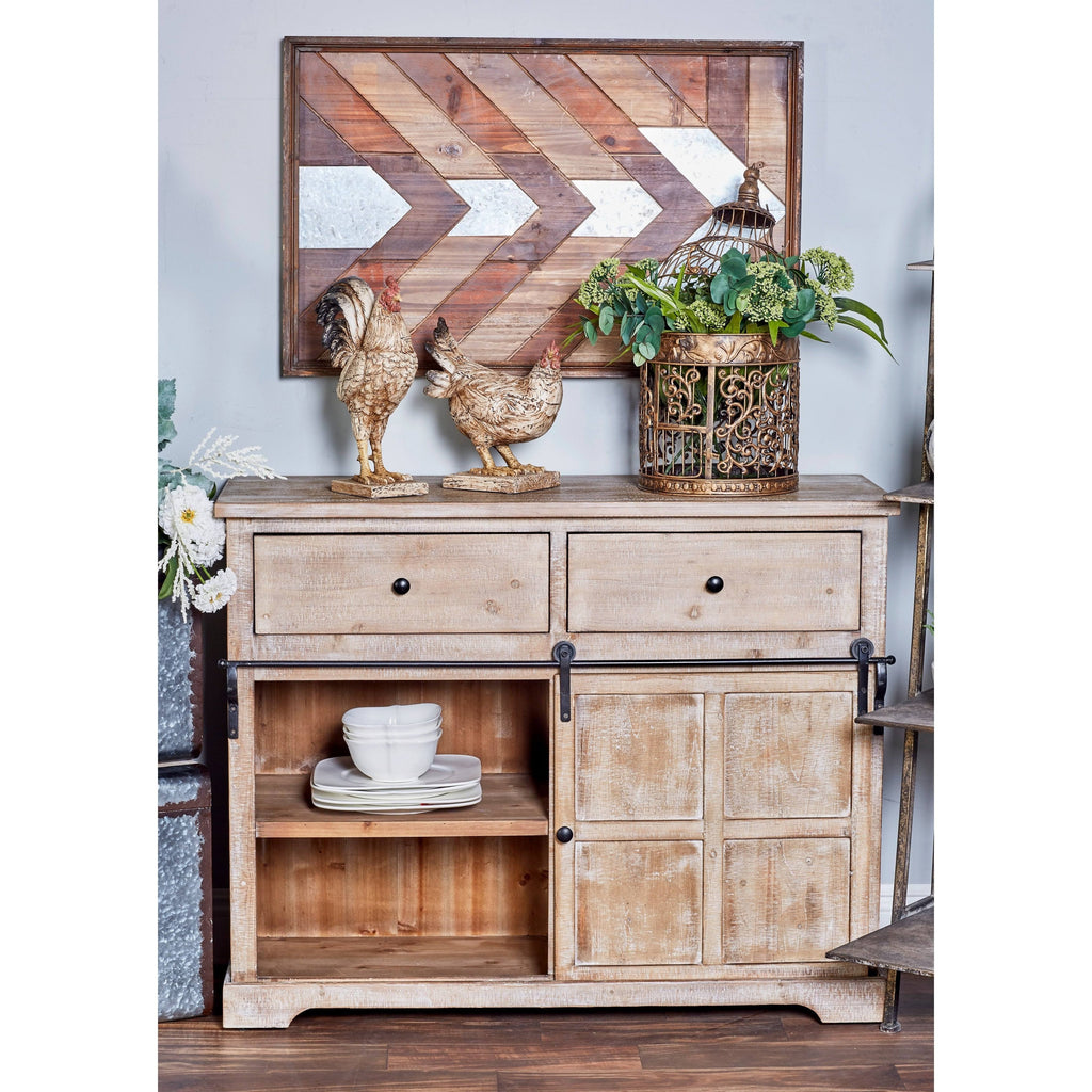 Brown Wood Farmhouse Cabinet O92435