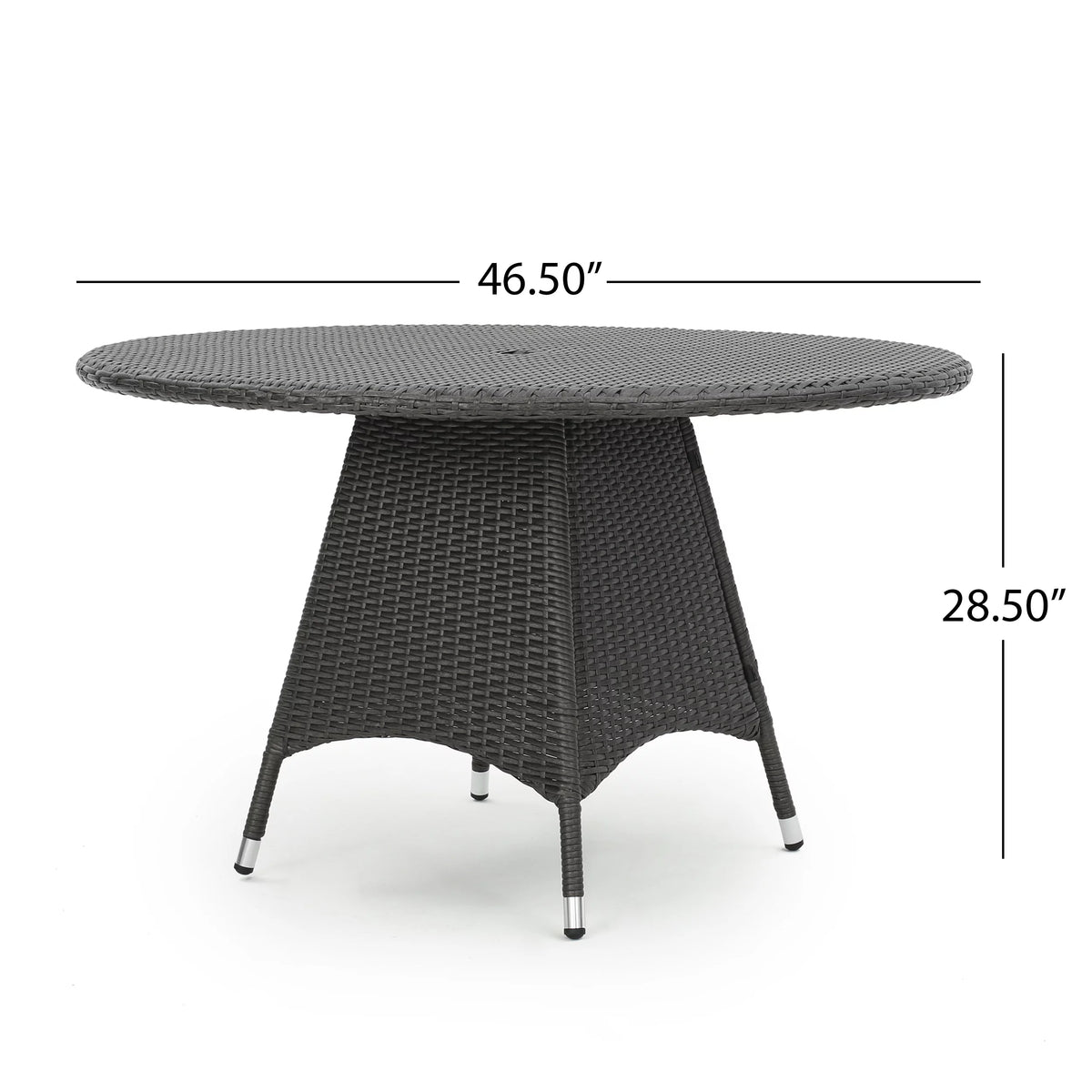 Grey Wicker Round Dining Table P8494